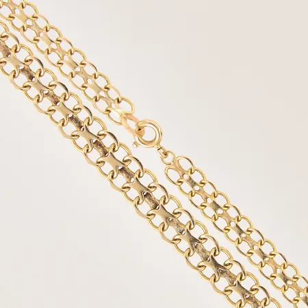 Collier doserad X-länk, längd 43cm, bredd 5-7mm, 18K  Vikt: 15,4 g