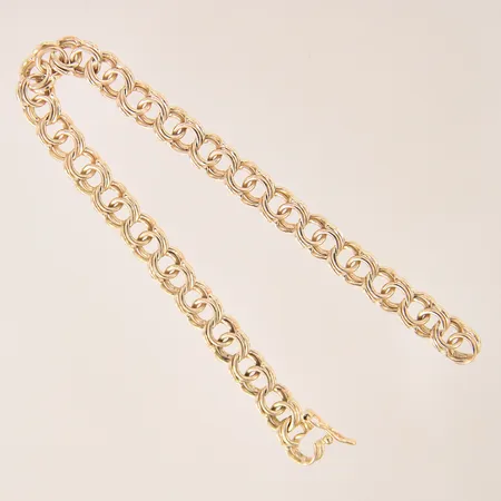 Armband Bismarck, längd 18,5cm, bredd 7mm, 14K  Vikt: 12,1 g