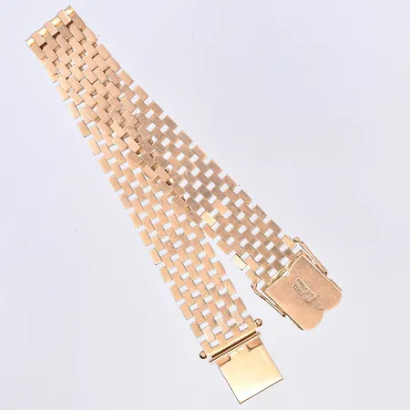 Armband korridorlänk, längd 19 cm, bredd 15 mm, 18K. Vikt: 35,5 g