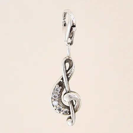 Hänge Not med vita stenar, Thomas Sabo, längd: 27mm, bredd: 3,5-7,8mm, saknar en sten, silver 925/1000 Vikt: 1,4 g