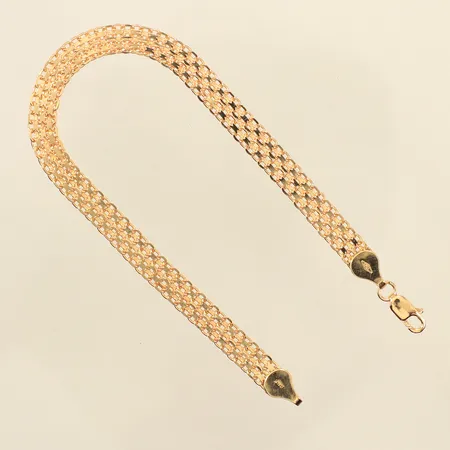 Armband X-länk, längd 19,5cm, bredd 5,8mm, gravyr, 18K  Vikt: 7,7 g