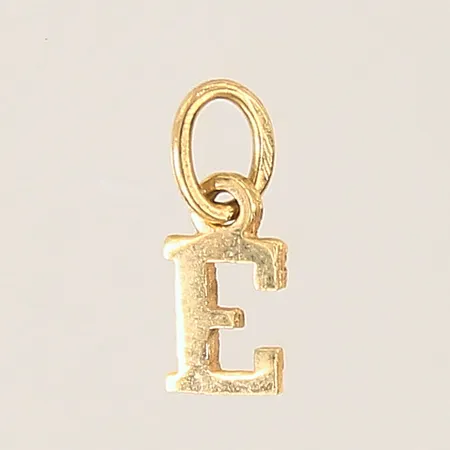 Hänge, bokstaven E, 10x4mm, 18K  Vikt: 0,2 g