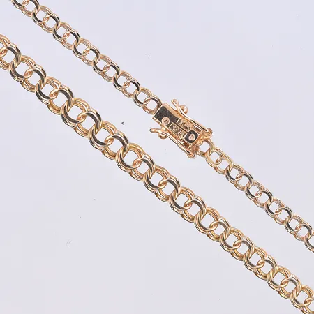 Collier Bismarck, doserad, bredd 3-5 mm, längd 42 cm, 18K. Vikt: 8,2 g