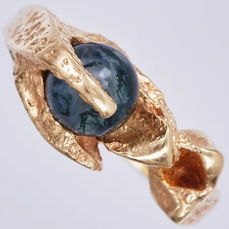 Ring Lapponia "Gömd agat", design: Björn Weckström, stl 16¾, bredd ca 2-8mm, 18K Vikt: 4,5 g