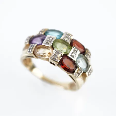 Ring m stenar, stl (57), bredd 11mm, 18k Vikt: 5 g
