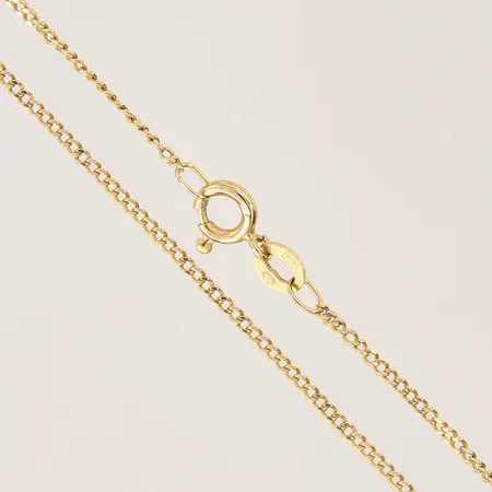 Kedja Pansar, längd 45cm, bredd 1mm, svensk importstämpel, 18K  Vikt: 2,7 g