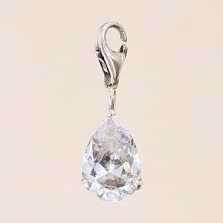 Hänge med vit sten, Thomas Sabo, längd: 26mm, bredd: 1-8,4mm, silver 925/1000 Vikt: 2,1 g