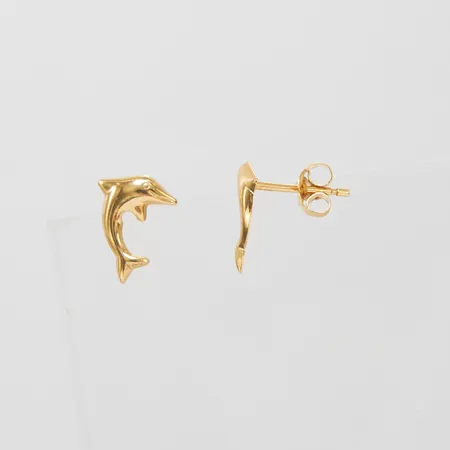 Örhängen, delfiner, 10,5x7,5mm, 18K Vikt: 0,6 g