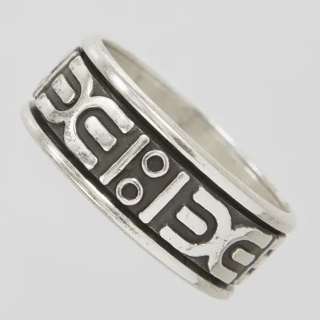 Ring, mönster, rörlig del, Ø20, bredd:9mm, mexikanska stämplar, S925/1000 Vikt: 5,8 g