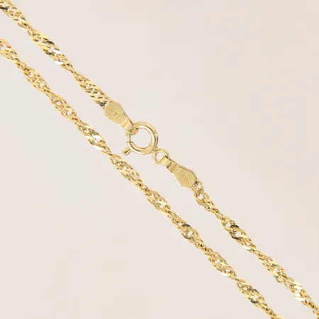 Kedja Singapore, längd 50cm, bredd 2mm, 14K  Vikt: 3,4 g