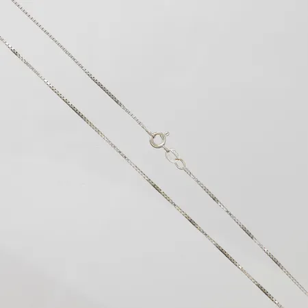 Kedja, Venezia, längd:43cm, bredd:1mm, smärre bucklor i länken, Balestra, vitguld, 18K Vikt: 3 g