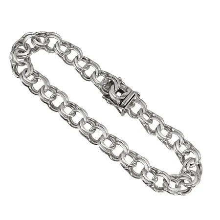 Armband Bismarck, silver 925/1000, Guldfynd - GHA, längd 19 cm, bredd 8,5 mm, fint skick  Vikt: 16,1 g
