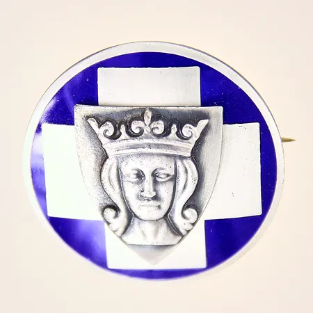 Brosch med dekor, Ø34mm, Sporrong, silver 830/1000 Vikt: 19,2 g