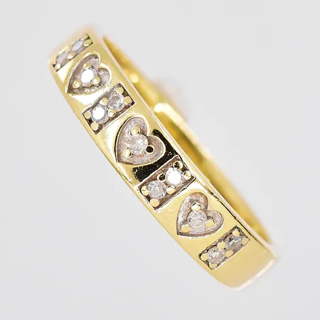Ring, diamanter 0,10ctv enligt gravyr, stl 17¼, bredd ovandel 4mm, 18K Vikt: 3 g