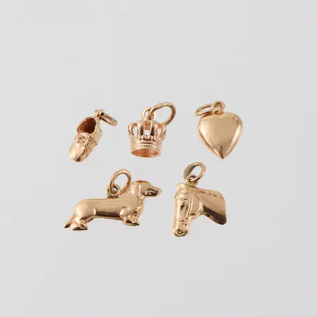Berlocker 5st 18k Vikt: 4 g
