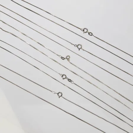 5 Silverkedjor, venezia, längd: 39-64,5cm, 925/1000 Vikt: 16,6 g