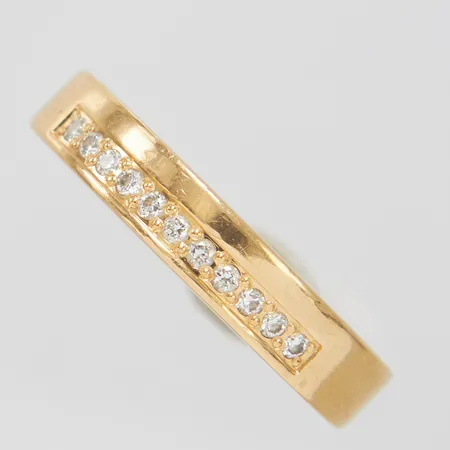Ring, diamanter 11xca0,01ct, Ø17¼, bredd:4mm, Schalins, 18K Vikt: 6 g
