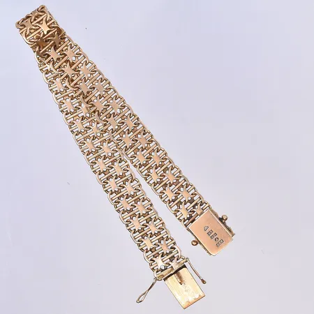Armband X-länk, längd 19,5 cm, bredd 11 mm, 18K. Vikt: 24,5 g