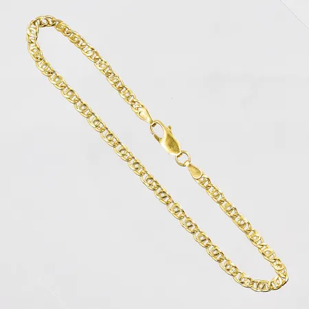 Armband, 20,5cm, bredd 3,4mm, ihålig, 18K Vikt: 3,3 g