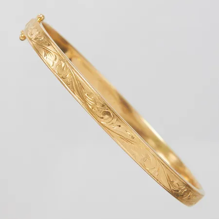 Stelt armband, mönster, Ø62mm, bredd:5mm, personlig gravyr, saknar låsåttor, 18K Vikt: 9 g