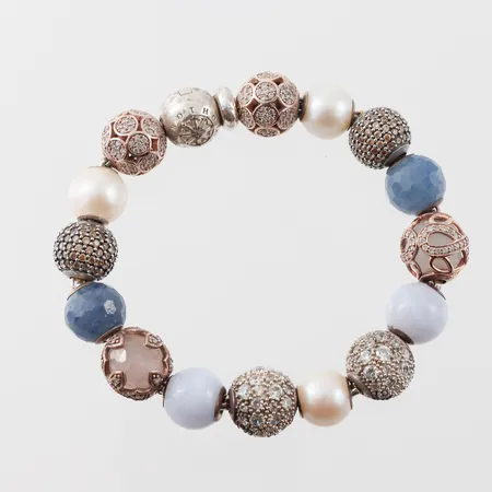 Armband Thomas Sabo med berlockpärlor 15st, längd ca 18 cm Vikt: 36,5 g