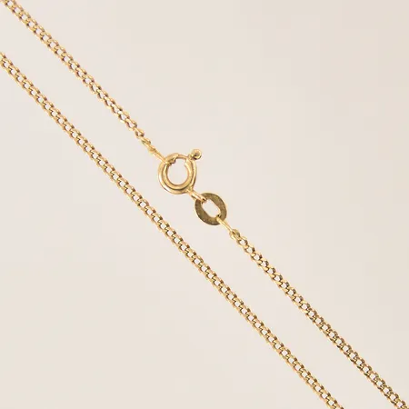 Kedja Pansar, längd 44,5cm, bredd 1,5mm, mindre skada vid lås, 18K  Vikt: 3,4 g