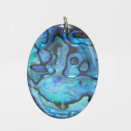 Hängsmycke, Pauasnäcka/Abalonesnäcka, 44x29mm, ögla i ostämplat silver, bruttovikt: 3,1g