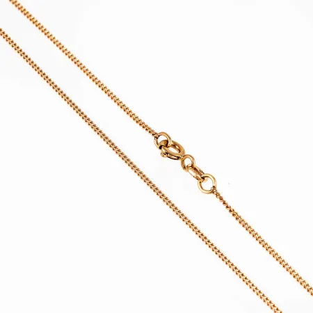 Kedja, Pansar i 18K guld. Den är 38,5 cm lång, 1,2 mm bred och väger 2,5g. Balestra, 750. Springring.