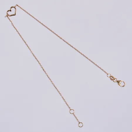 Armband med hjärta, längd: ca 18-19cm, bredd: ca 1-6mm, 18K Vikt: 1,1 g
