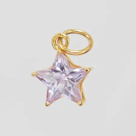 Hänge stjärna med lila sten, 13mm, 18K Vikt: 0,7 g
