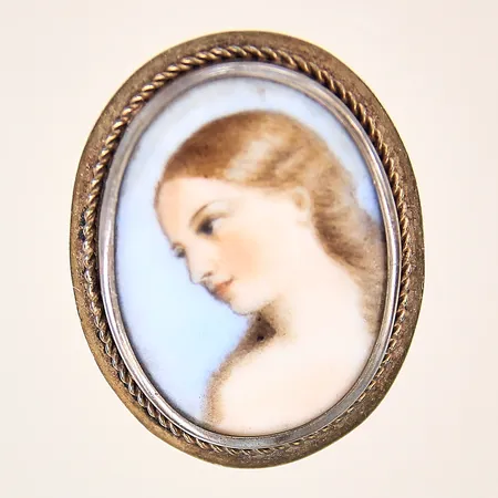 Hänge med porslinsplatta, 46x32mm, silver 830/1000 Vikt: 10,5 g