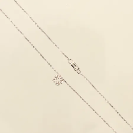 Kedja Ankar, längd 42cm, bredd 0,6mm, integrerat hänge med stenar, vitguld, 18K Vikt: 3,7 g