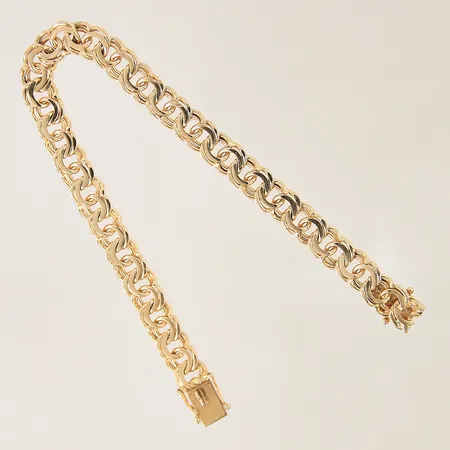 Armband Bismarck, längd: 19cm, bredd: 7,7mm, 18K  Vikt: 23,1 g