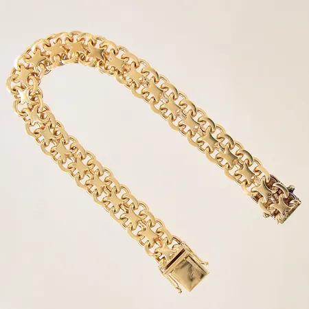 Armband X-länk, längd: 18,5cm, bredd: 10,3mm, 18K  Vikt: 35 g