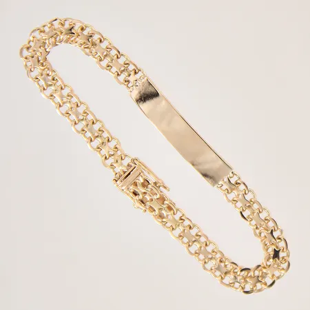 Armband X-länk med bricka, längd: 16,5cm, bredd: 5,7-5,9mm, 18K  Vikt: 10,3 g