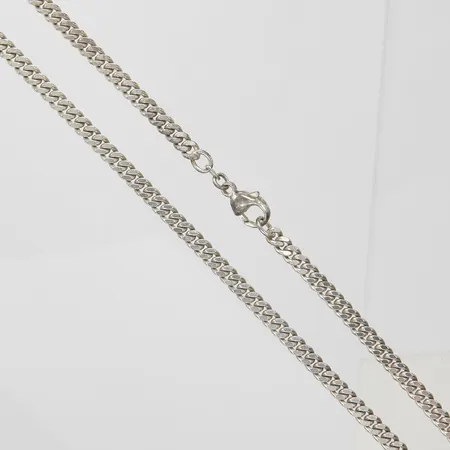 Silverkedja, pansarlänk, längd: 45,5cm, bredd: 4,1mm, GHA, 925/1000 Vikt: 22,1 g