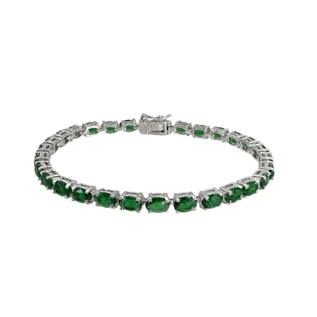 Armband, silver 925/1000, gröna stenar, längd 19,5 cm, bredd 4,5 mm, uppbyggnad 4,5 mm, stenar utan anmärkning, fint skick, förefaller sparsamt använd Vikt: 13,2 g