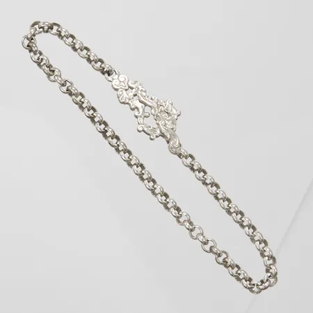 Silverarmband, ärtlänk, T-lås, längd: 17,5cm, bredd: 3,8-21,1mm, 925/1000 Vikt: 7,9 g