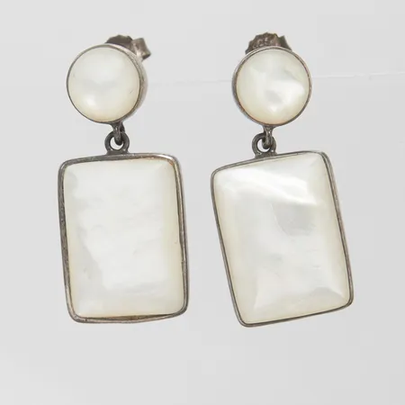 Silverörhängen, pärlemor, 33,5x15mm, GHA, 925/1000, bruttovikt: 8,5g Vikt: 8,5 g