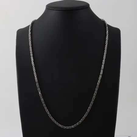 Collier Kejsarlänk, längd ca 70 cm, bredd 3.4 mm,silver 925/1000. Vikt: 44 g