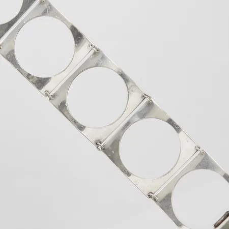 Silverarmband, genombrutet, längd: 17cm, bredd: 34mm, repig, 925/1000 Vikt: 28,2 g