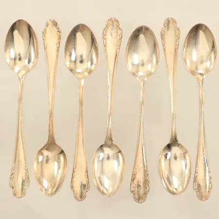 Sju mockaskedar, modell Haga, längd 11cm, silver  Vikt: 74 g