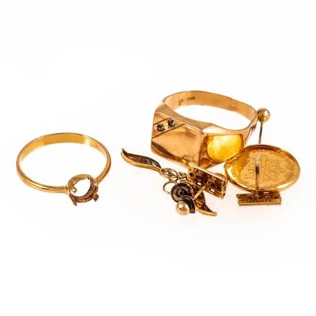 Diverse defekt guld: 5,8g i 18K & 1,5g i 21K. 