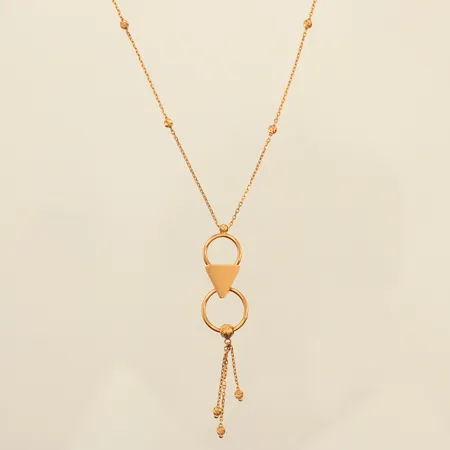 Collier, längd 44cm, bredd 0,6-12,5mm, 21K Vikt: 4 g