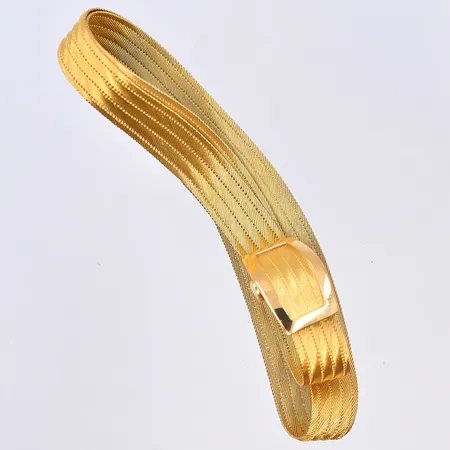 Collier, längd 42 cm, bredd 10 mm, stel länk, 22K. Vikt: 41 g