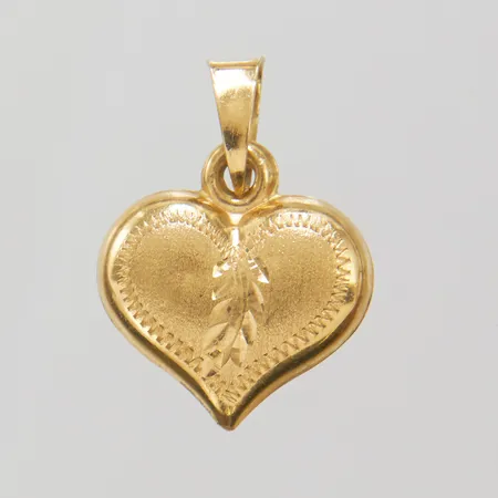 Hänge, Hjärta, mönster, 19x14mm, smärre bucklor, 18K Vikt: 0,8 g