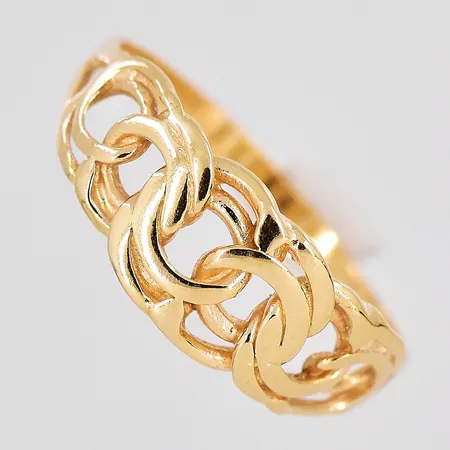 Ring Bismarck, stl 17, bredd ovandel 7mm, Bronsil AB, 18K Vikt: 1,8 g