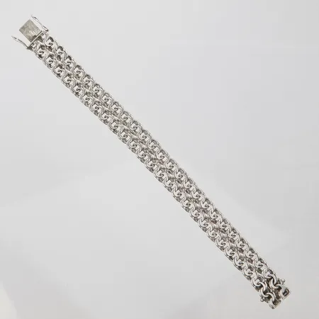 Armband, dubbel Bismarck, längd: 18cm, bredd: 13mm, silver, 830/1000 Vikt: 23,6 g