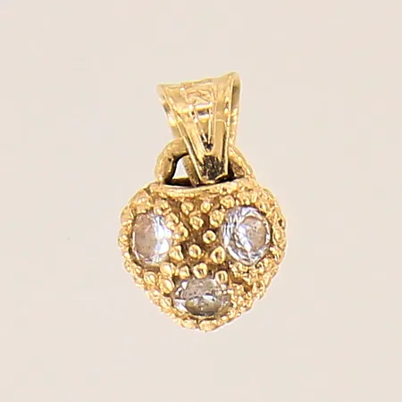 Hänge med vita stenar, 8x5mm, 21K  Vikt: 0,9 g
