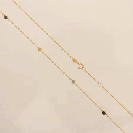 Collier, tvåtonat, ca 45cm, bredd ca 1-3,5mm, Guldfynd, 18K Vikt: 2,8 g